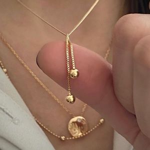 Ball Necklace | 18K Gold Plated Luxury Chain with Two Ball Pendants
